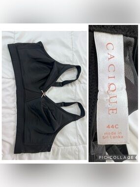 Cacique unlined no wire Full Coverage Bra with Subtle Center Bow size 44C